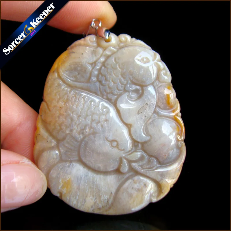 

Real Hand-carved Fish Natural Coral Fossil Stone Lucky Amulet Pendant Beads Necklace For Women Men Fashion Charm Jewelry SS716
