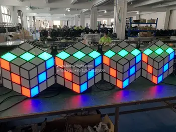 

LED 3D Magic Cube Wall acrylic RGB for Wedding Event Party Disco Backdrop