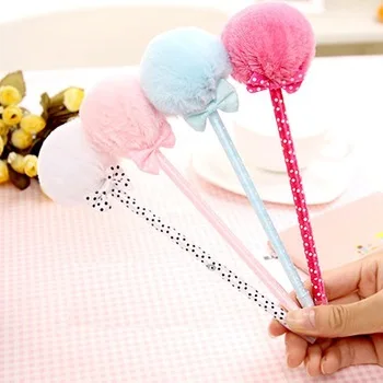 1pcs/lot  New Fashion  Bow Plush Ball Point Pen Stationery Ribbon Ball Pen office and school supplier  retail