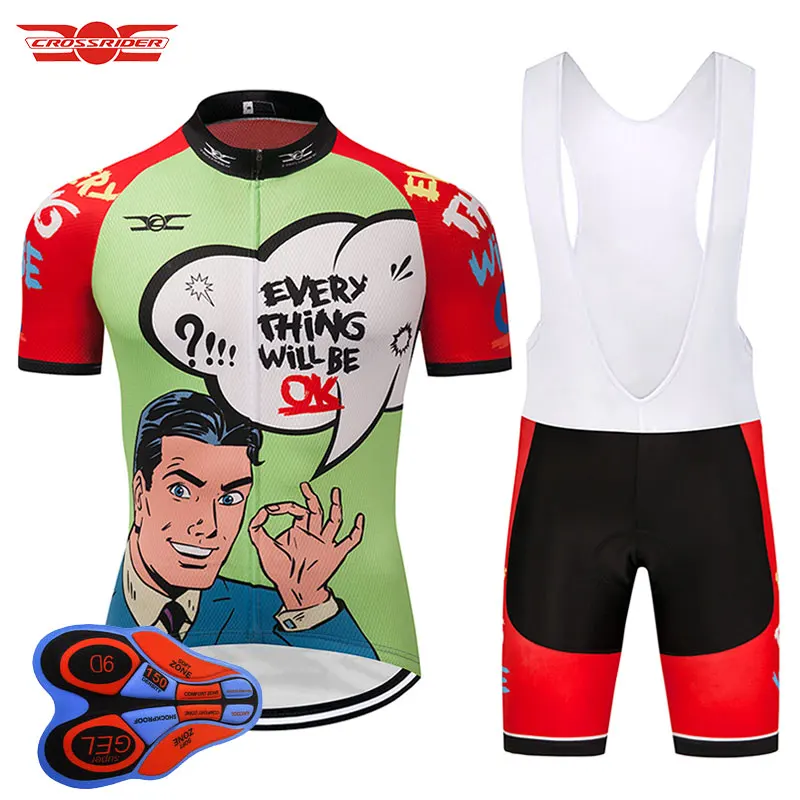 

Crossrider 2018 OK mens cycling jersey bike short uniform quick dry MTB Ropa Ciclismo PRO cycling WEAR BICYCLING Maillot Culotte