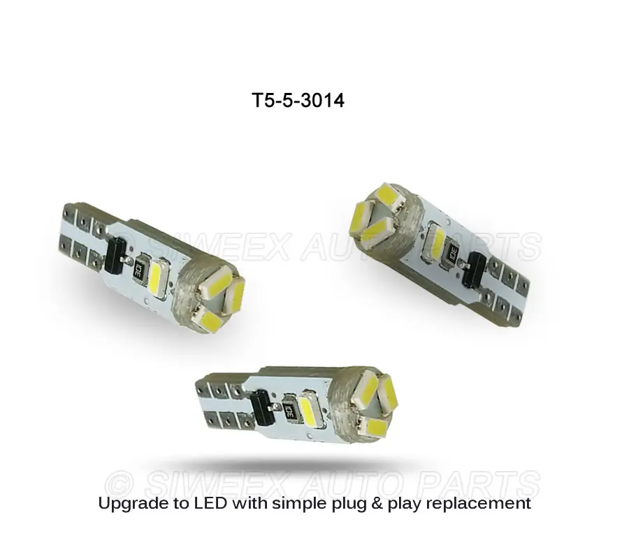 10 шт. Автомобильный светодиодный светильник T5 5 светодиодный smd 3014 клиновой светильник белый DC12v прибор Предупреждение льный индикатор лампы(неполярность