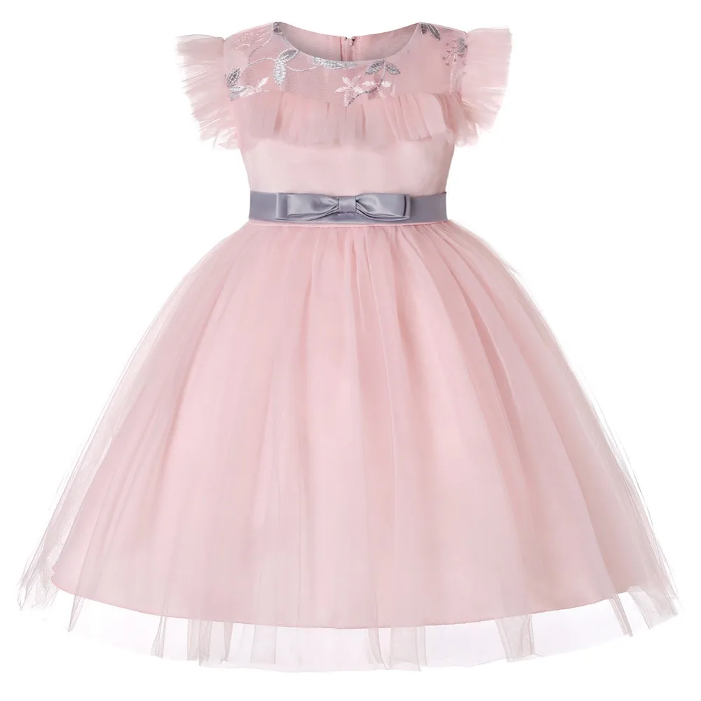 

CAILENI Princess Party Dress for Girl Flower Elegant Design Kids Birthday Dresses Summer Children Ball Gown Tulle Baby Frocks