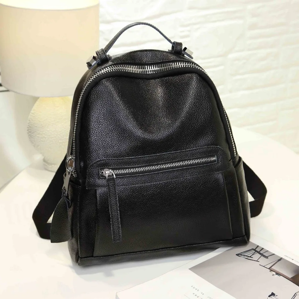 Autumn and winter new leather Korean wave embossed shoulder bag ladies bag small school bag