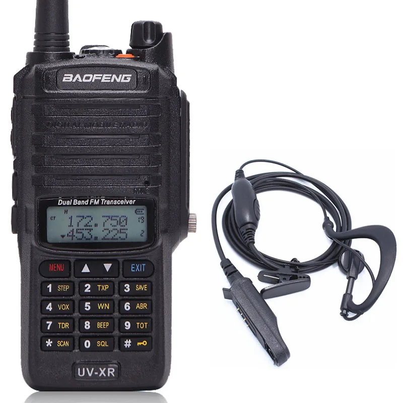 Baofeng UV-XR 10 Вт радио двухдиапазонный cb радио IP67 Водонепроницаемый Мощный Walkie Talkie 10 км дальность двухстороннее радио для охоты - Цвет: add headset
