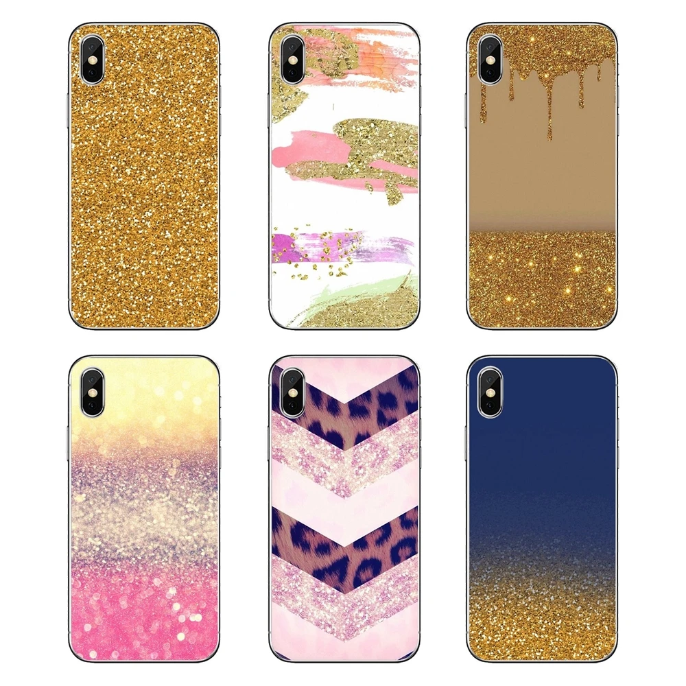 Для iPod Touch iPhone 4 4S 5 5S 5C SE 6 S 7 8 X XR XS Plus MAX мягкие прозрачные крышки корпуса Золотой