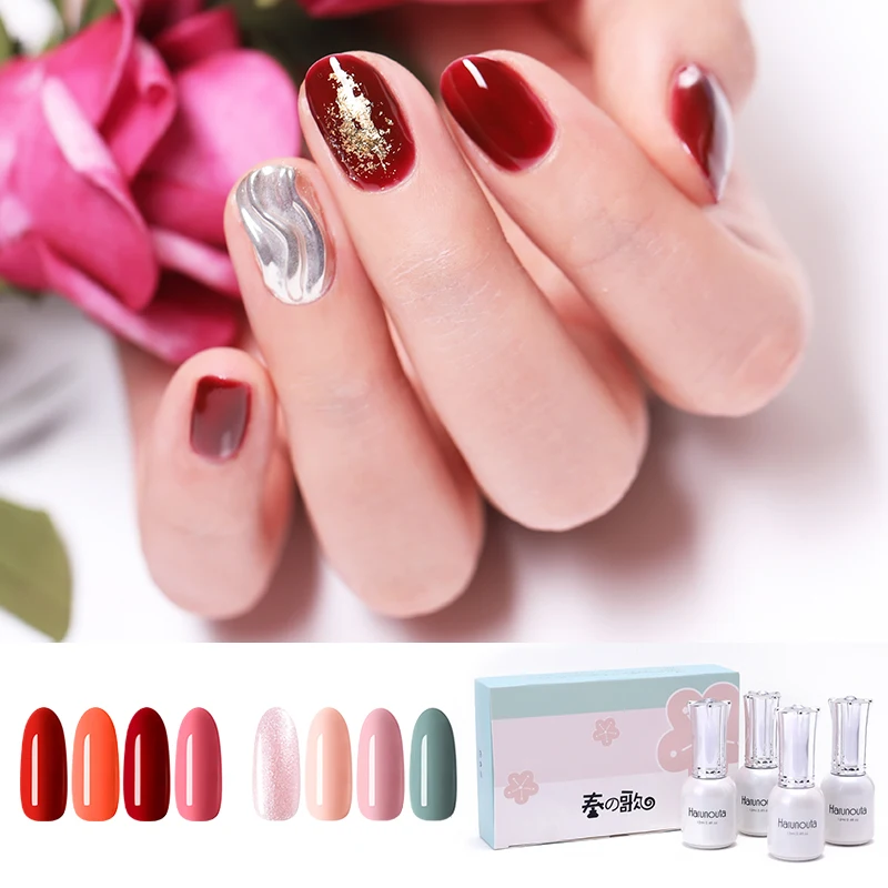 Harunouta 4 шт./лот Цвет серии UV Гель-лак Soak Off Nail Art Набор длительный блеск Led гель Наборы лаков Гибридный лак