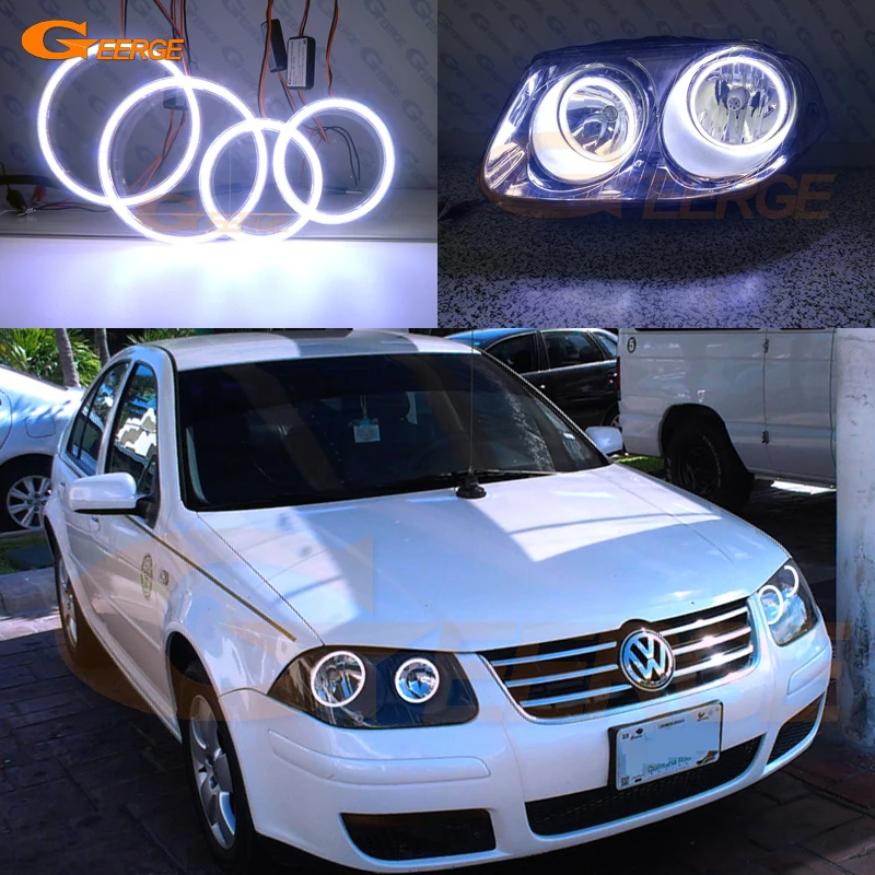 Для Volkswagen VW Jetta город MK4 2007 2008 2009 отлично Ультра яркое освещение COB led angel eyes kit halo кольца