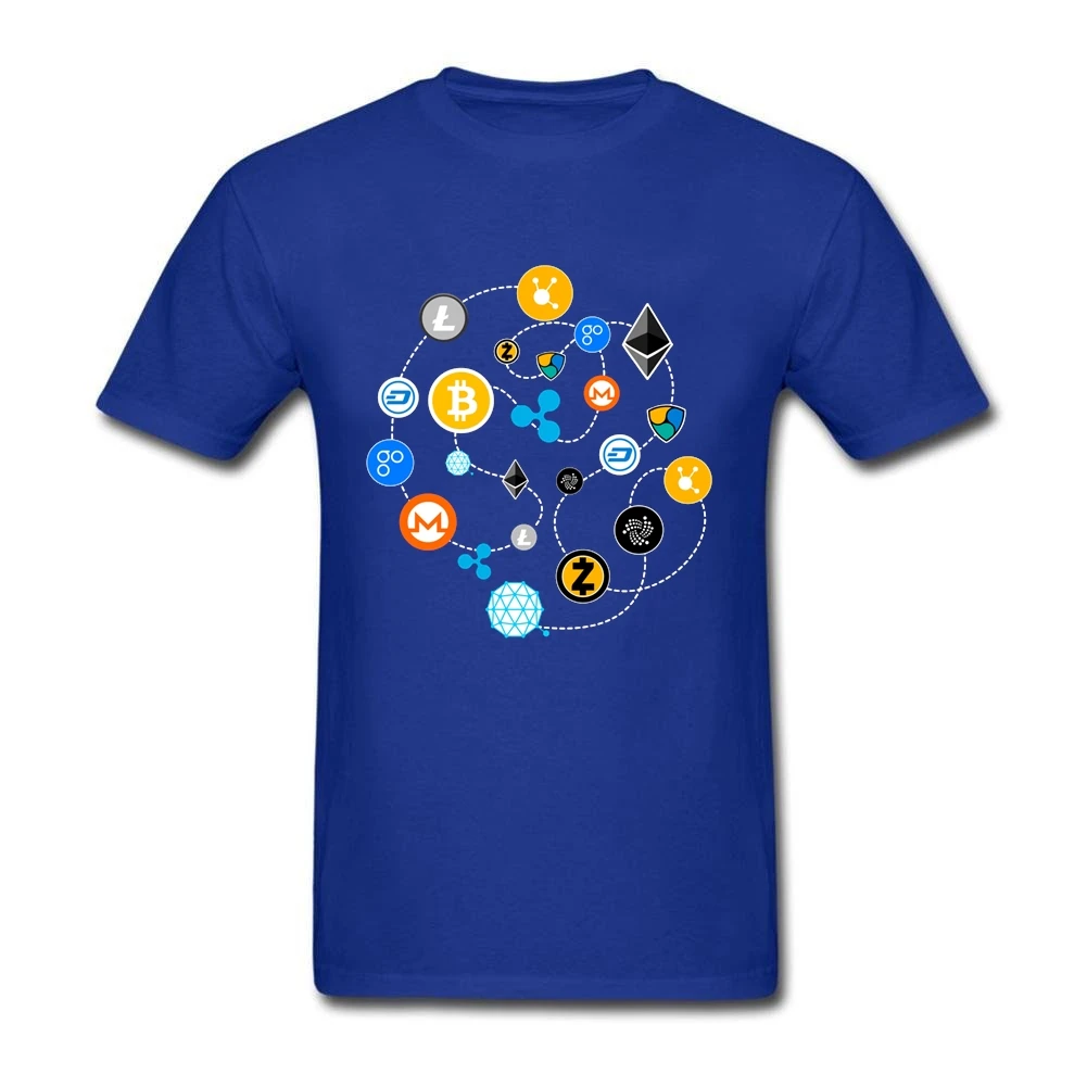 Bitcoin Litecoin Dash Zcash Ethereum Monero Ripple Camisa Summer Men's T Shirt Short Sleeve Cotton O-neck Cryptocurrency T Shirt