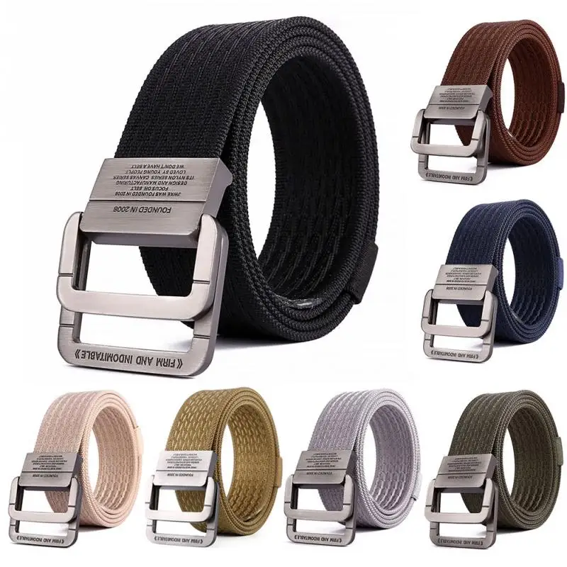 

1PC Military Tactical Anti-wear Canvas Belt Men Double Ring Buckle Thicken Straps Waistband for Male Cinto Masculino Durable