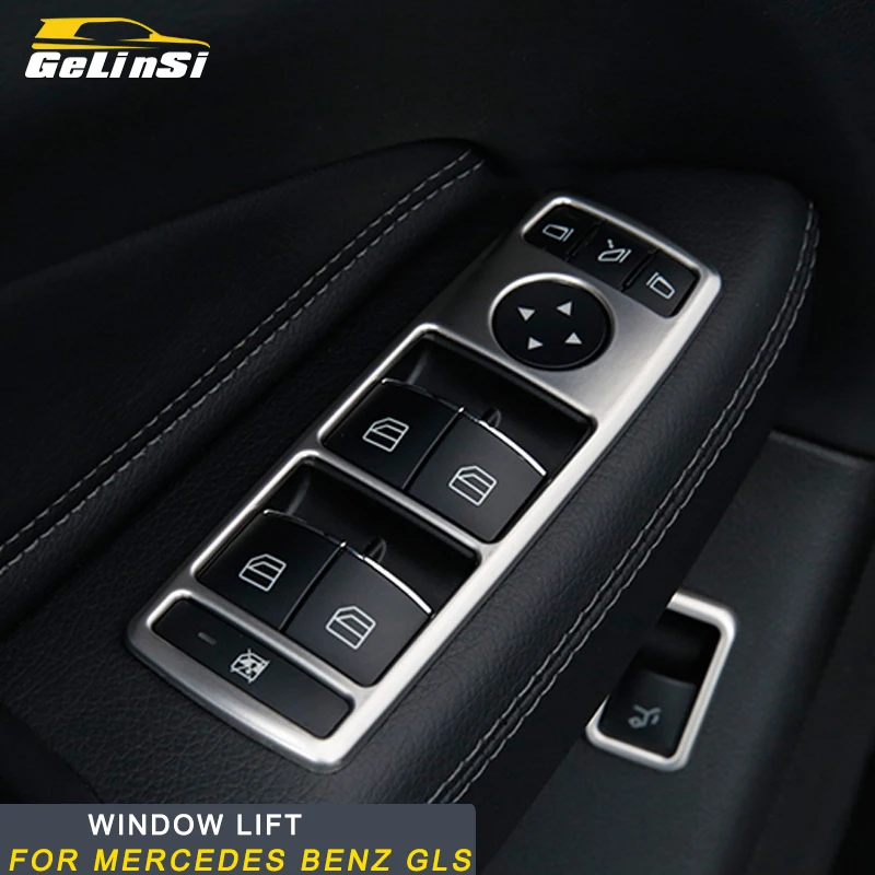 

Gelinsi For Mercedes Benz GLS Car Styling Window Lift Panel Cover Trim Frame Sticker Interior Accessories