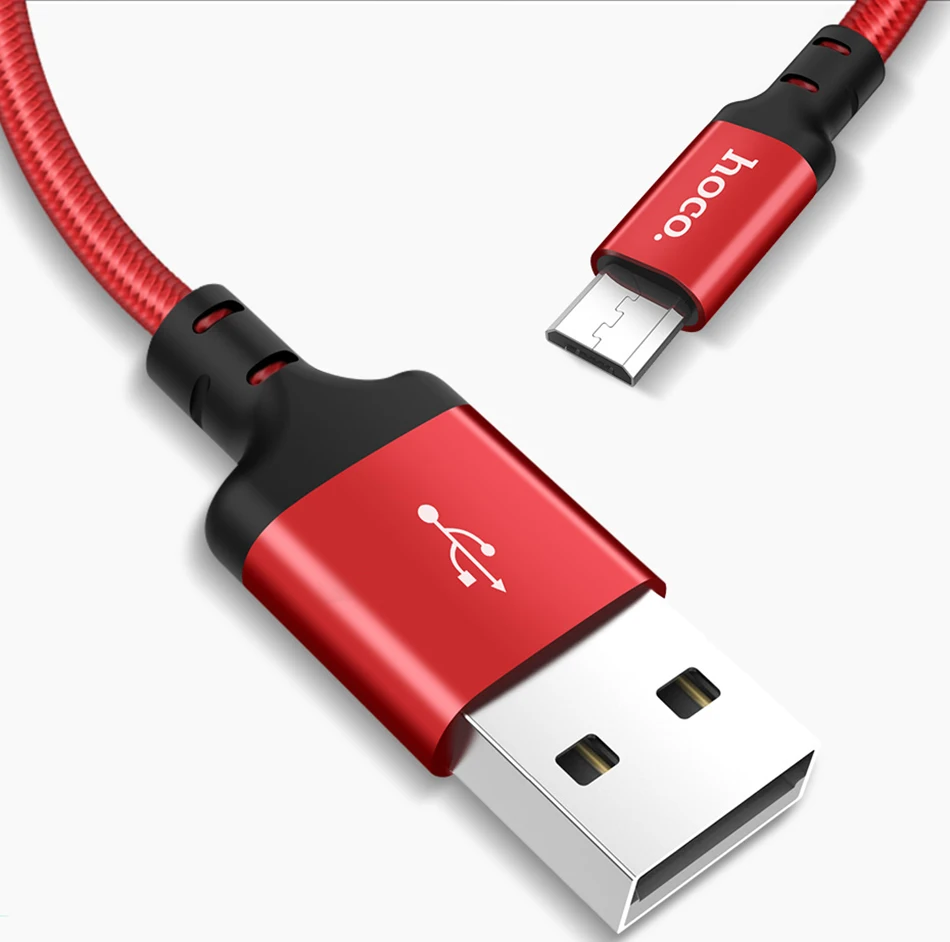 HOCO Micro USB кабель 1 м 5V2A быстрое зарядное устройство USB кабель для передачи данных для samsung Xiaomi huawei мобильный телефон Android кабели