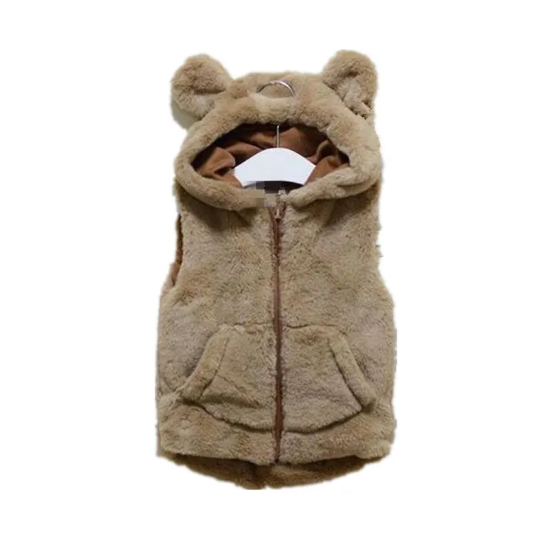 

spring baby girl vest faux fur vest for girl jacket hooded Fashion Baby clothes For Girls jacket children clothes YPBB