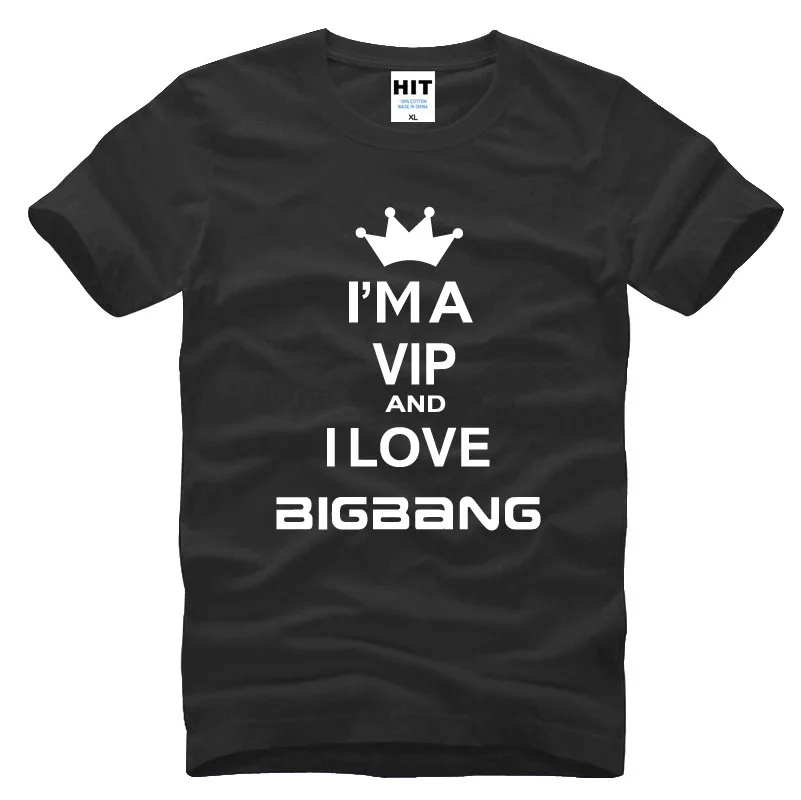 Я VIP и я люблю BIGBANG G-Dragon фанаты Мужская футболка модная 2015 новая хлопковая