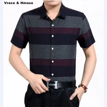 Korean style bussiness casual striped short sleeve shirt men’s clothing Summer new arrival high-quality cotton men shirt M-XXXL