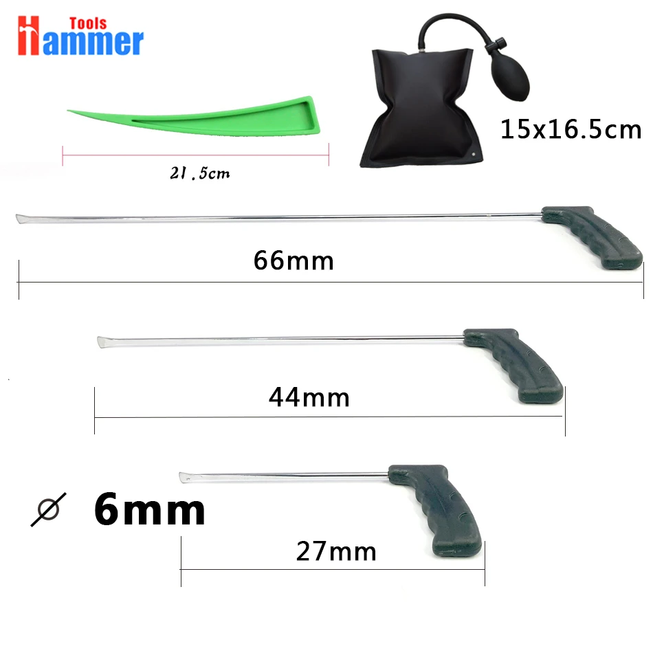 

3pcs spring steel Flat hook rod Original Whale Tail Tip Crowbar tool kit car dent repairl tools air bag tools window wedge
