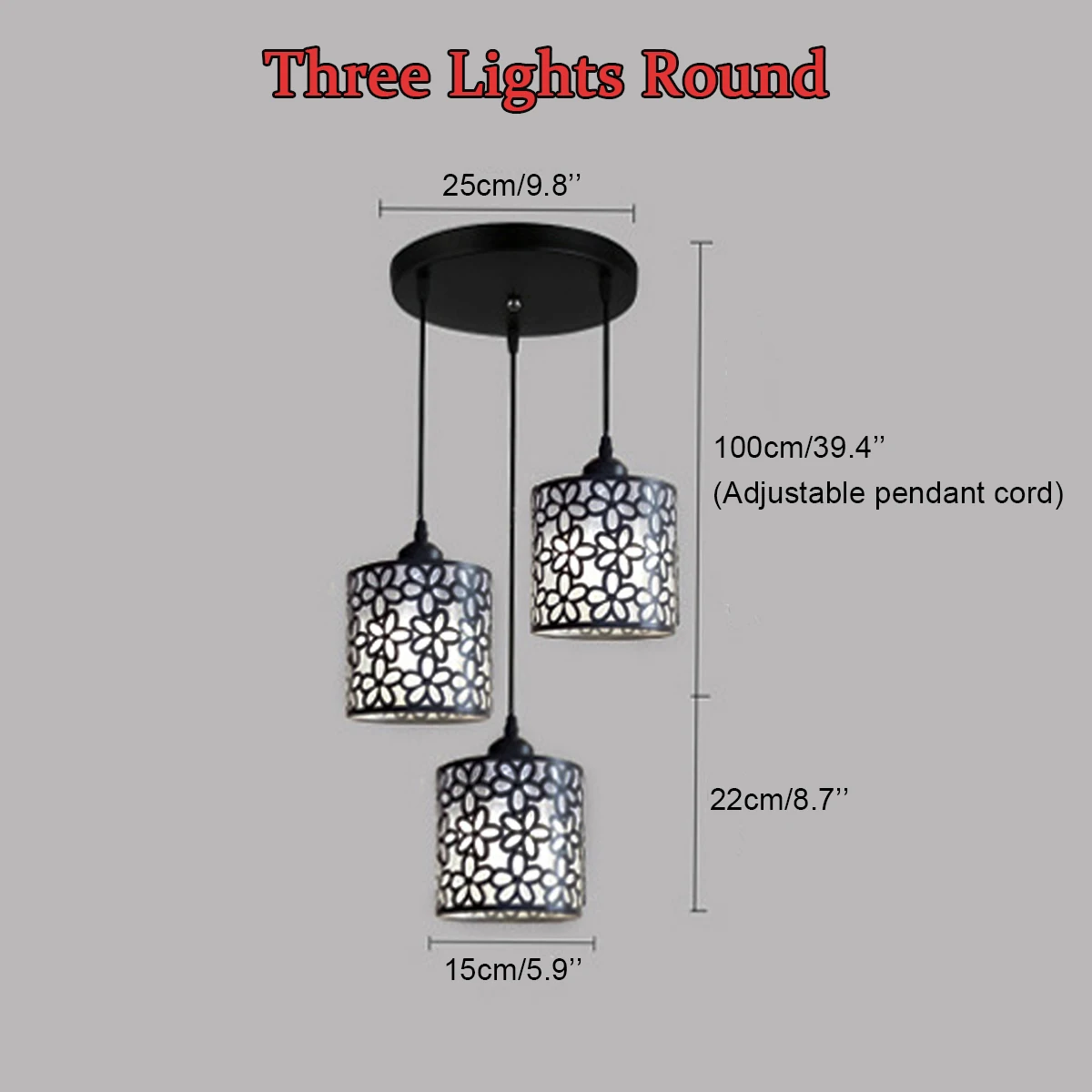 Современный светодиодный подвесной светильник в скандинавском стиле, подвесной светильник, украшение для дома, для столовой, спальни, магазина, бара - Цвет корпуса: Black 3 Light Round