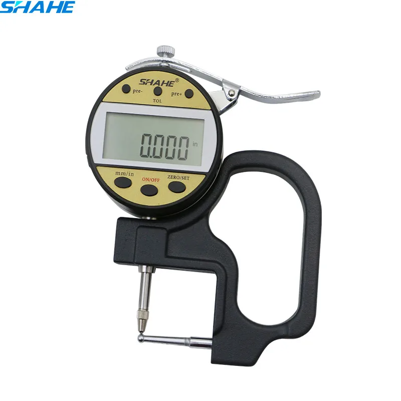 

0-10 0.01mm Digital micrometer thickness gauge leather thickness Fast dispiay data for large LCD screeen Tube thickness gauge