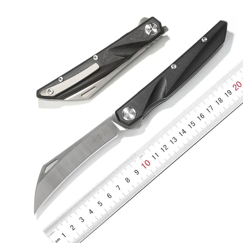 

TWO SUN G10 handle TS74 D2 blade Flipper ball brearing folding knife camping hunting Pocket knives outdoor Survival EDC Tools