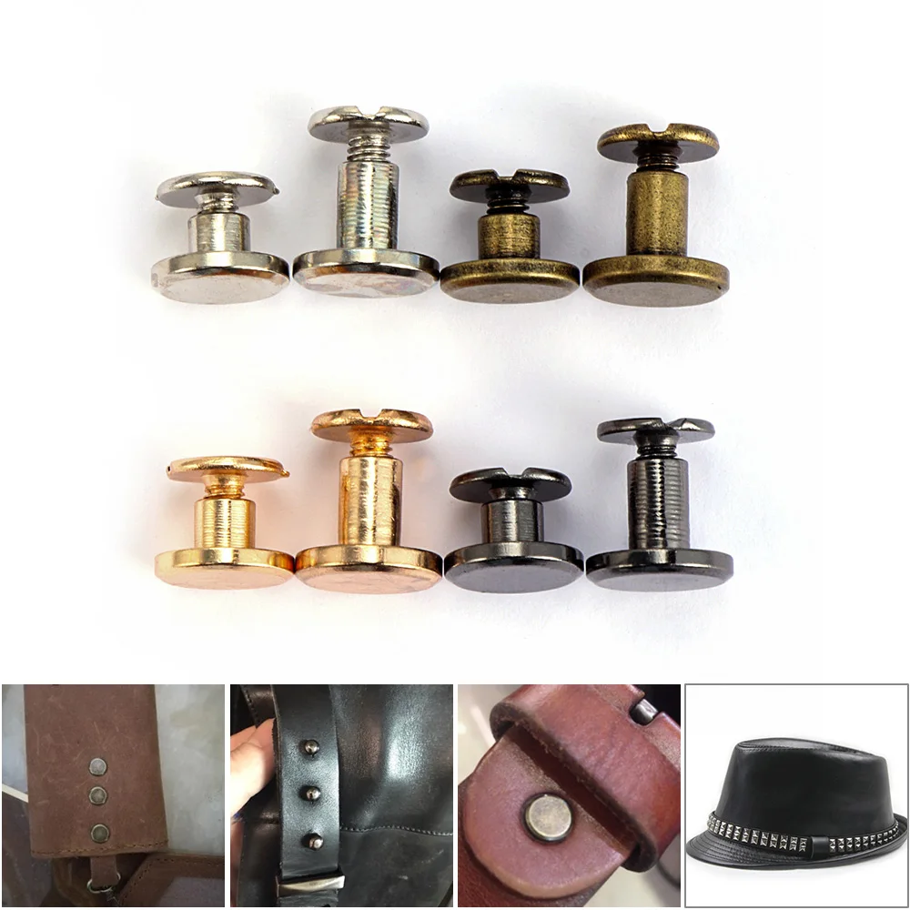 Solid Nail Bolt Strap Rivets Screw DIY Leather Craft Brass Nail Cloth Button