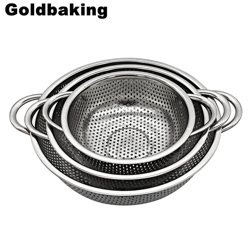 3 Pieces Stainless Steel Colander Kitchen Strainer Set Colanders