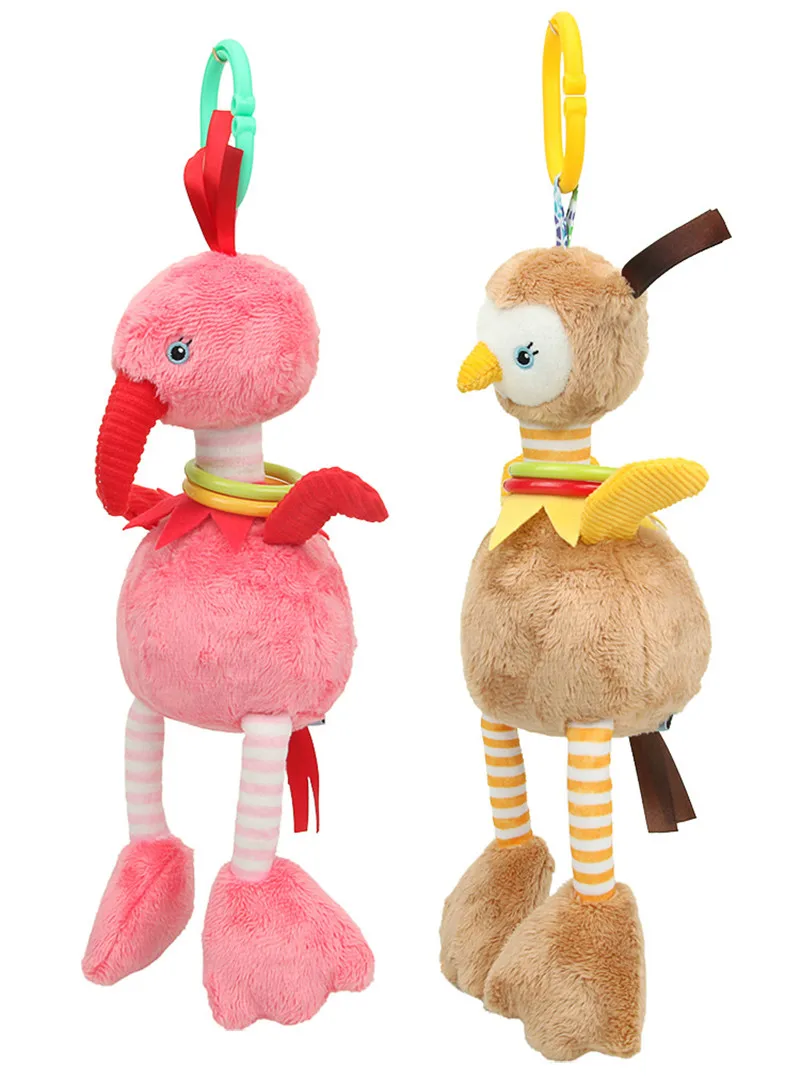 Фламинго Птица плюшевые игрушки милый мультфильм Фламинго страуса висит куклы детские дети комфорт Спящая кукла 30 см