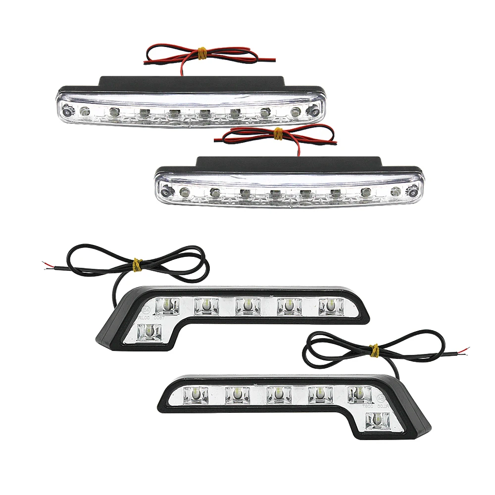 

High Quality LED Car Daytime Running Lights DRL 8 LED COB Chips Auto Fog Lamp Driving Lights 6000K DC 12V Car Styling