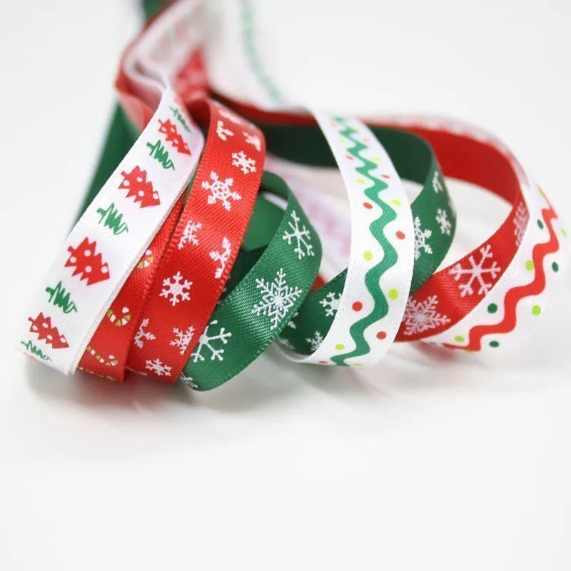 Christmas ribbons festive decoration ribbons lace hair accessories DIY