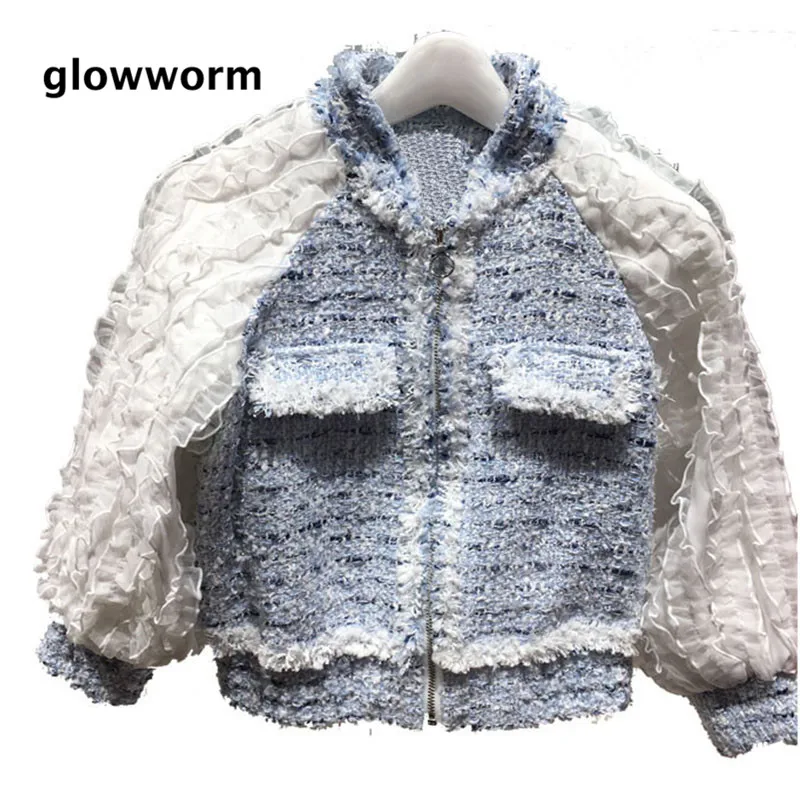 

Glowwormkids Fashion Girls Coats&Jacets 2018 Runway Autumn High Quality Deaign Vintage Style Girls Clothing hs098