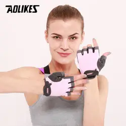 AOLIKES 1 пара Половина Finger Перчатки для фитнеса перчатки унисекс взрослых наручные Тяжелая атлетика шестерни упражнения для мужчин и женщи
