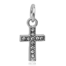 2017 Autumn 1PC Silver Charm crystal Cros Dangle Bead Fit Original Pandora Charms Bead Bracelet DIY Jewelry Making Berloque