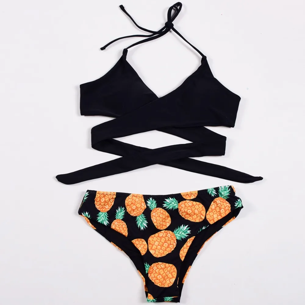 Hot Sale Bikinis Set Swimwear Women Printing Push Up Bikini Bandage Triangle Swimsuit Female Separate Swimmer Beach Wear  (1)