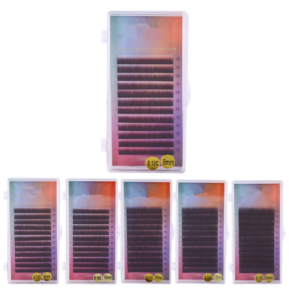 

Brown False Eyelashes Extensions Thick Single Root Eyelash Gradient Fake Eye lashes Waterproof Imitation Mink Cosmetics