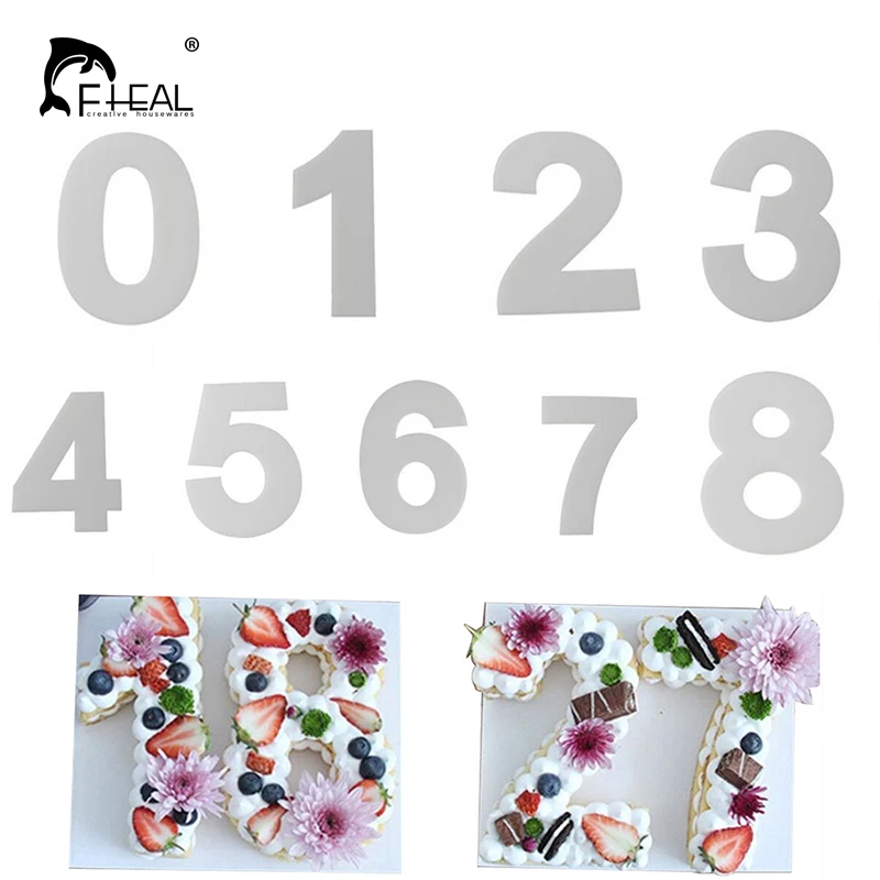 

FHEAL DIY Letter Number Shape Cake Molds Plastic Chocolate Fondant Cutter Mold Birthday Party Decoration Mould Baking Tools