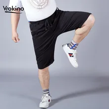 VROKINO, 5 цветов, большие размеры, Новинка лета, мужские повседневные хлопковые однотонные шорты, модные брендовые свободные прямые шорты
