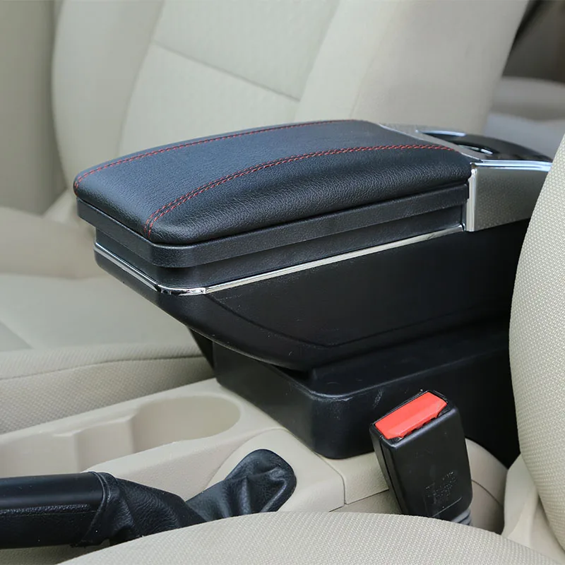 Для Toyota Prius C подлокотник коробка центральный магазин содержание коробка для хранения с держатель стакана, пепельница USB модификация интерьерные аксессуары - Название цвета: A style Black Red