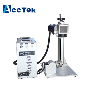 

High accuracy color Mini laser marking machine/new fiber laser marking machine rotation part with AccTek factory price