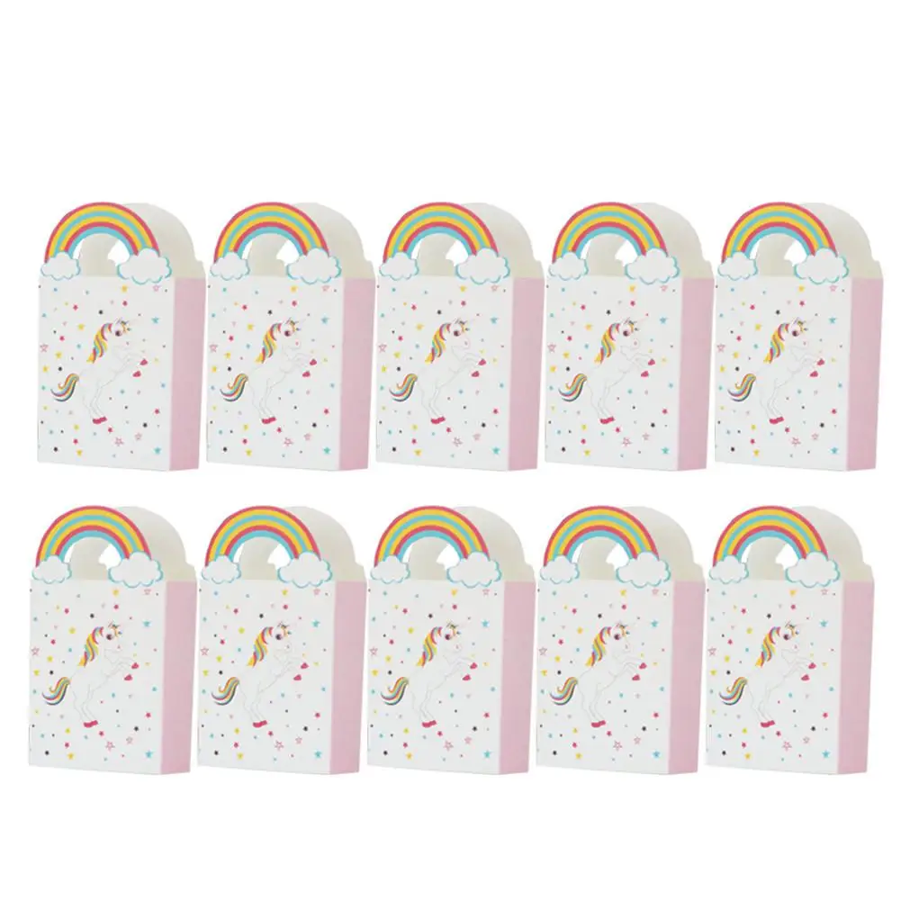 

10pcs Kraft Paper Unicorn Gift Bags Wrapping Supplies Bag Sweets and Candy Bar Packing Pouches Party Decoration