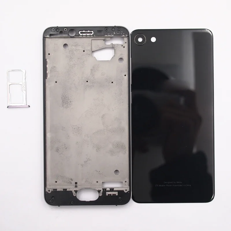 

BaanSam New Front Frame Glass Battery Back Cover For MEIZU U10 5 Inch Housing Case With Camera Frame+Camera Lens+SIM Card Tray