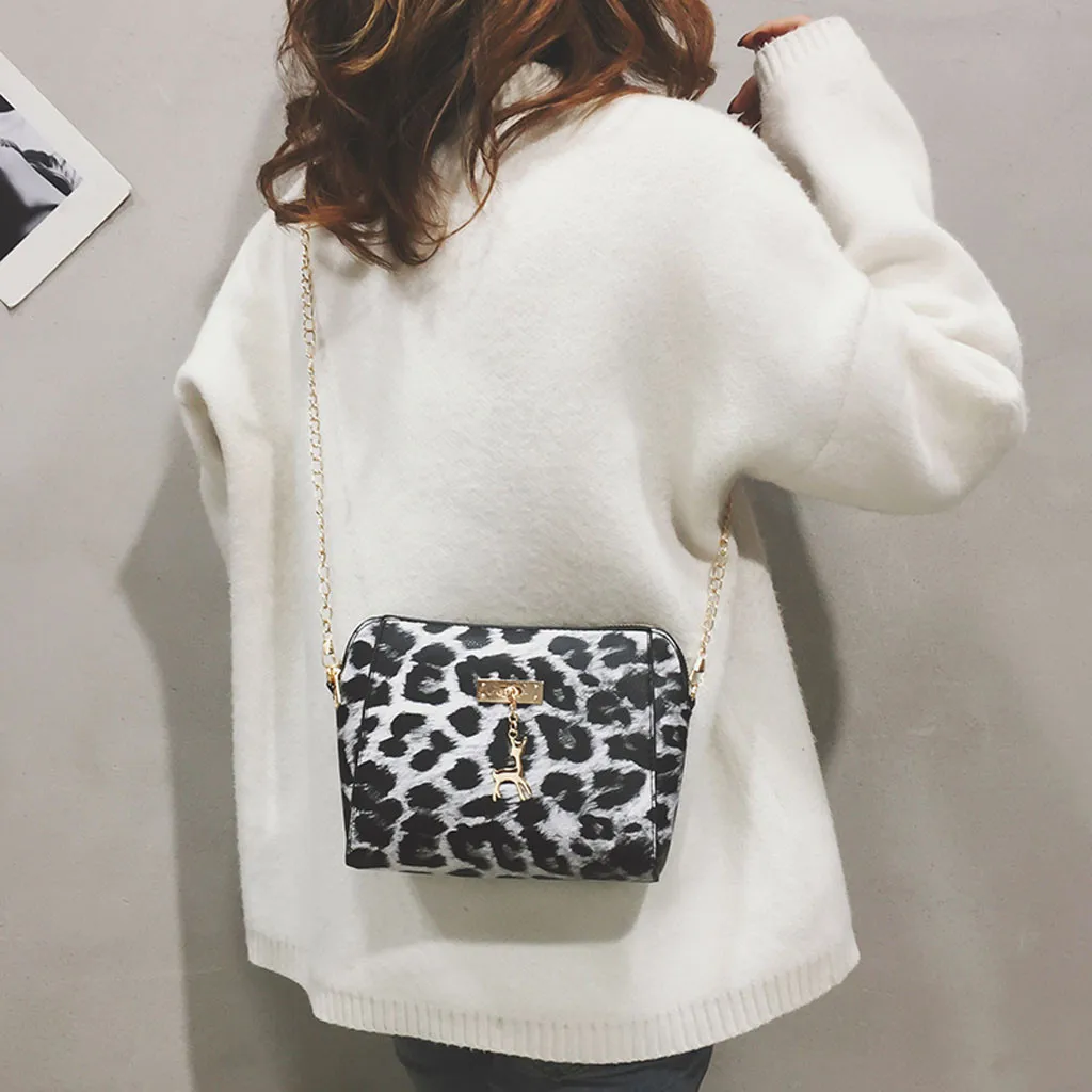 

xiniu Fashion Shoulder Bag Womens Leopard Print Fawn Pendant Shell Messenger Bag sac a main femme de marque luxe cuir 2019#3