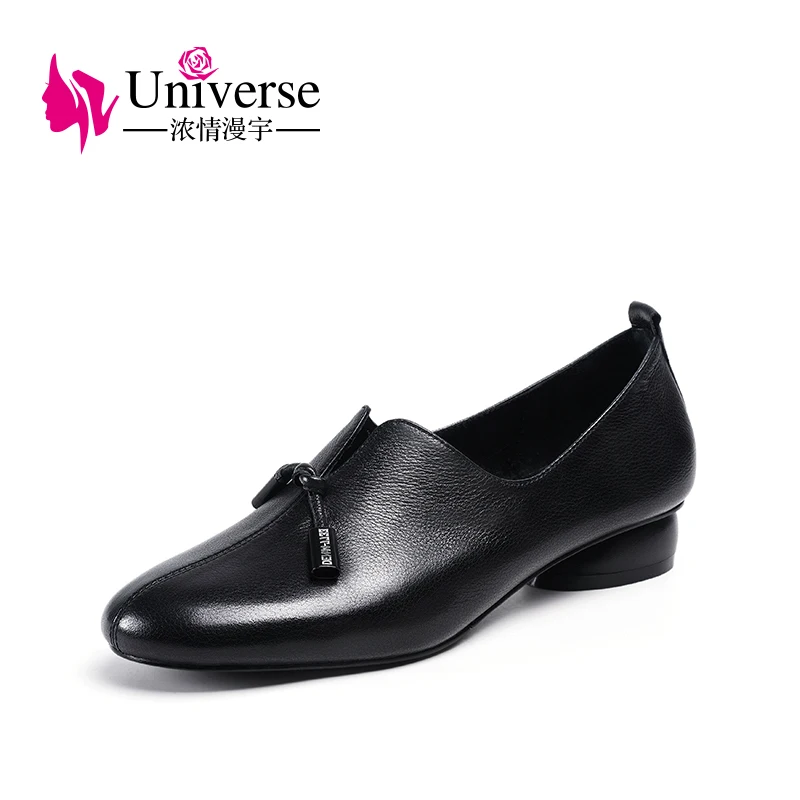 Universe Basic/женские туфли-лодочки из натуральной кожи, женские туфли на высоком каблуке 4 см, качественные женские кожаные офисные туфли с круглым носком на среднем каблуке J079
