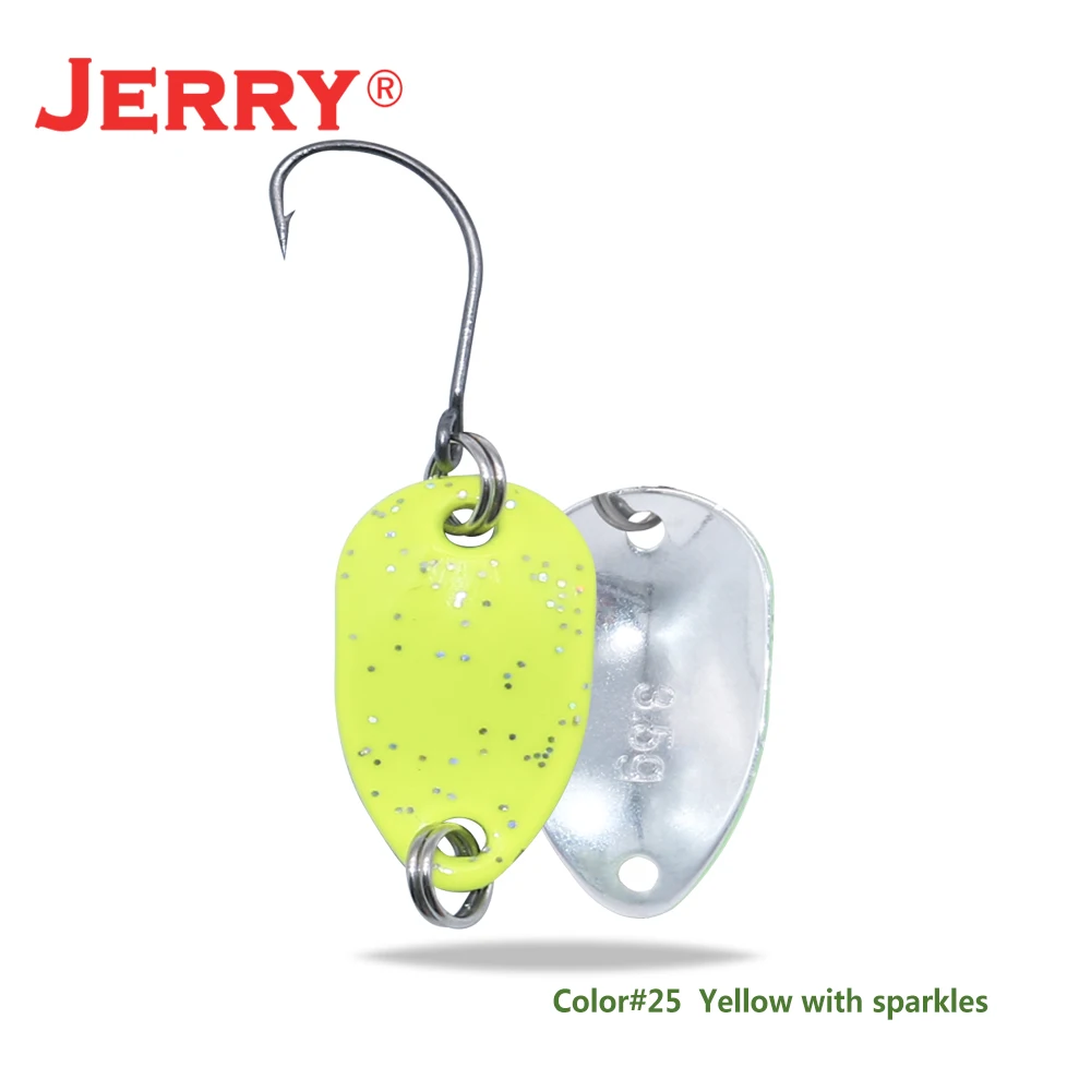 Jerry 1 шт. 2 г 3,5 г 4,5 г микро рыболовные ложки воблер несколько цветов рыболовные приманки Спиннер приманка форель ложка - Цвет: 25 Yellow sparkles