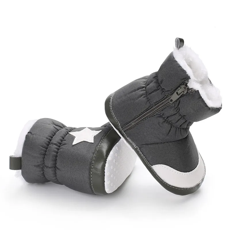 Зимние носки для новорожденных теплые детские одежда с принтом в виде пяти звезд; зимние детские ботинки для детей ясельного возраста снежное детская кроватка Bebe обувь