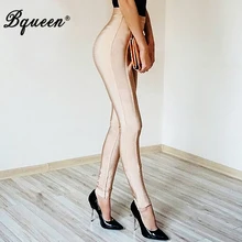 Bqueen 2017 New Sexy Elastic Waist Long Bandage Leggings Fashion Bodycon Trousers Party Pencil Pants With Zippers Women
