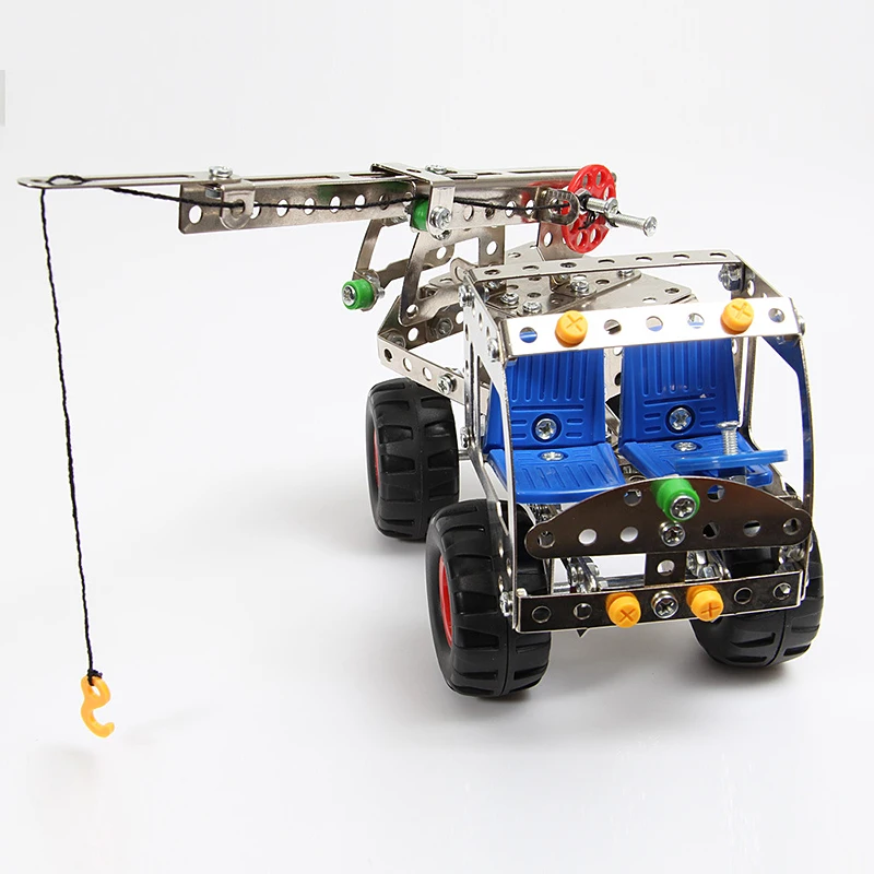 lower price  DIY metal engineering car series assembling building blocks Educational science toys children's dis