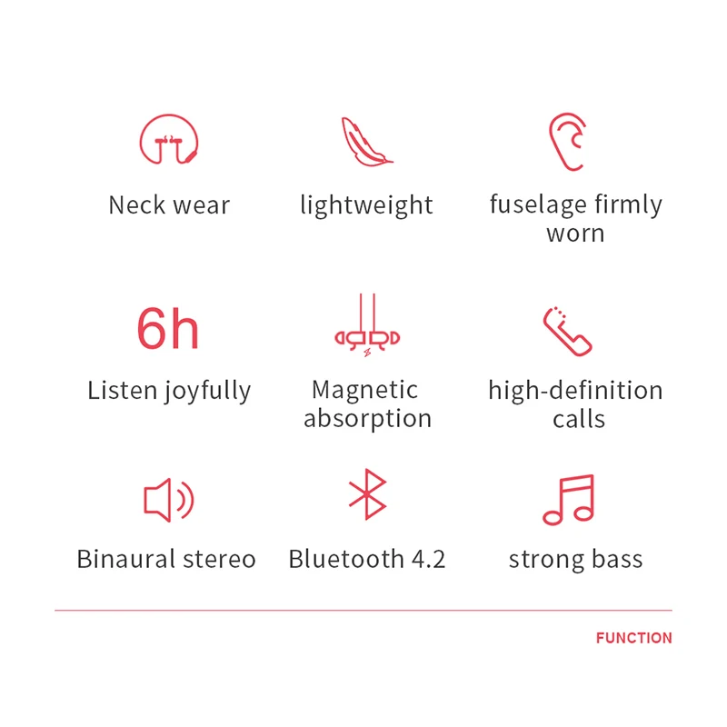 Магнитные спортивные шейные bluetooth беспроводные наушники бинауральные звонки стерео звук портативный с микрофоном для IOS Android черный