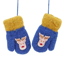 Новинка года; модные варежки для девочек и мальчиков; сезон весна-осень-зима; перчатки для маленьких детей; милые Плотные хлопковые перчатки из флока с рождественским оленем