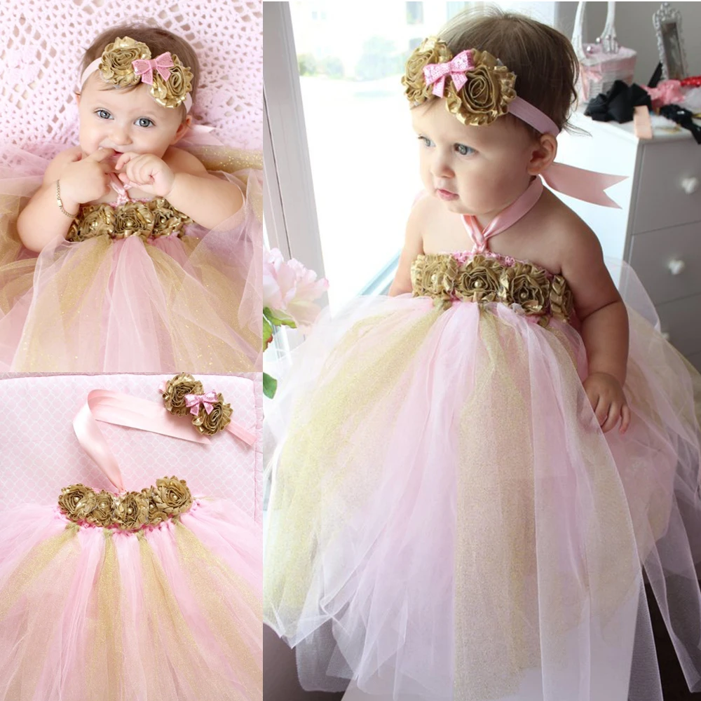 pink and gold tutu dress