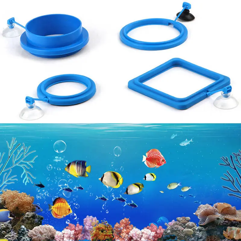 

1pcs Aquarium Feeding Tool Feeding Fish in Ring Floating Feeding Ring Keep Food for Fish Square or Round Shape