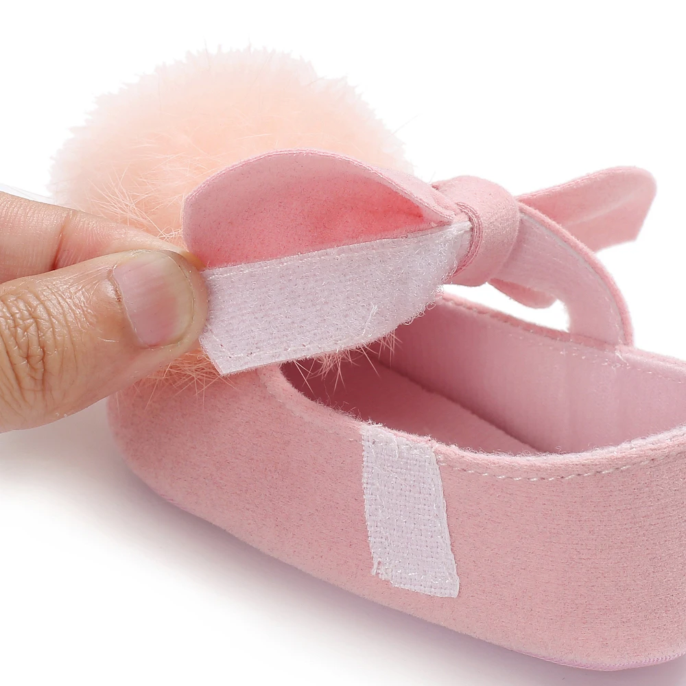 С бантом для новорожденных девочек мягкой кроватки обувь Prewalker противоскользящие кроссовки 0-18 м розовый белый черный розовый