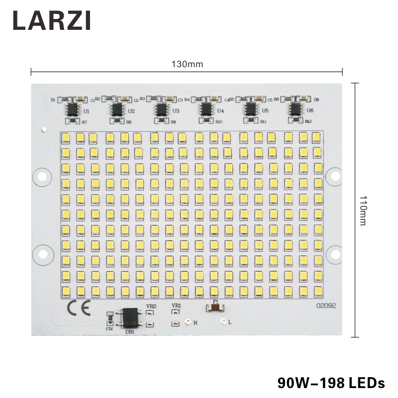 Светодиодный светильник LARZI с чипами, 220 В, лампа SMD, 2835, 5730, Smart IC, светодиодный светильник на входе 10 Вт, 20 Вт, 30 Вт, 50 Вт, 90 Вт, для наружного прожектора, светильник, точечный светильник